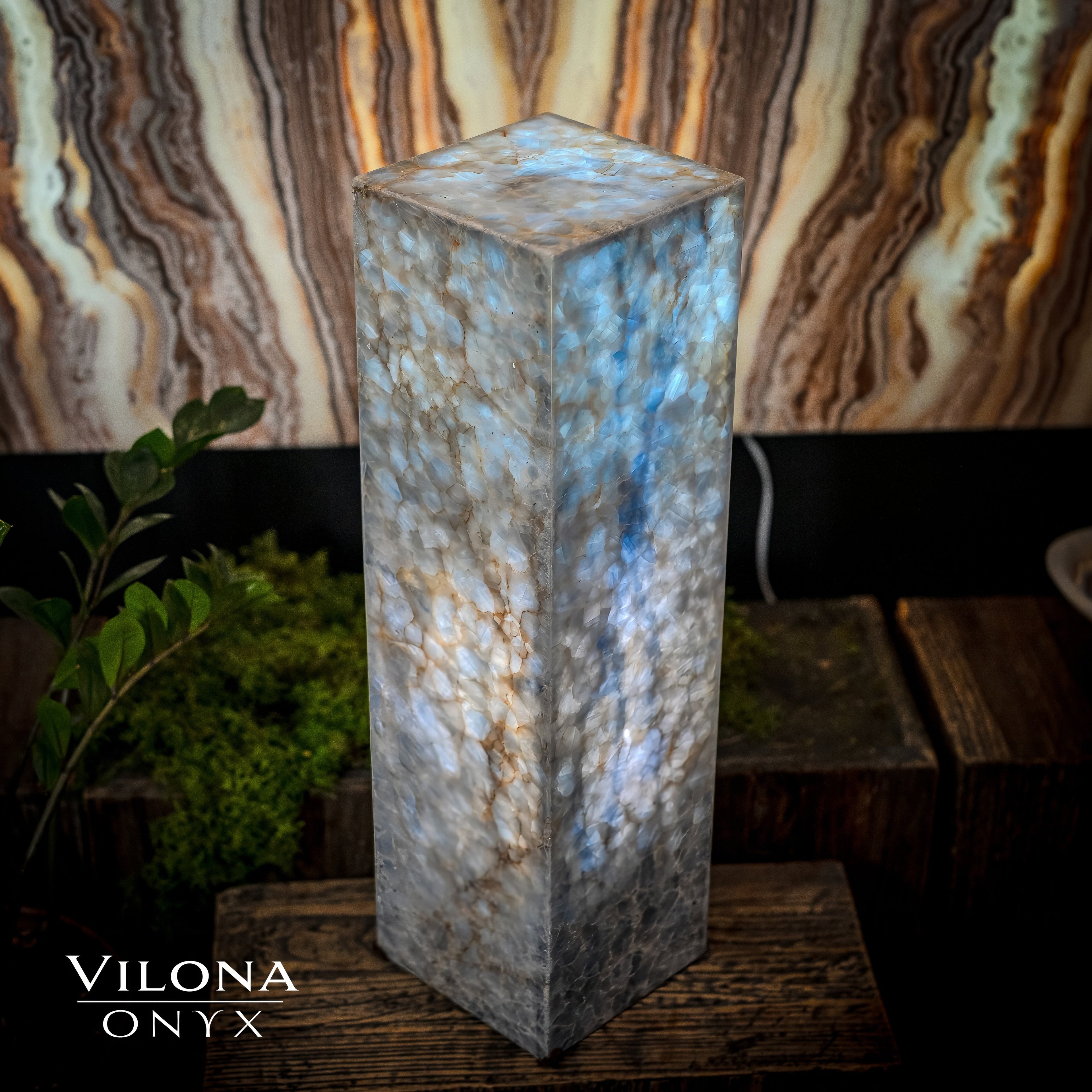 Arctic Onyx Floor Lamp - Small - 27.5"H x 8"W - Square - #1