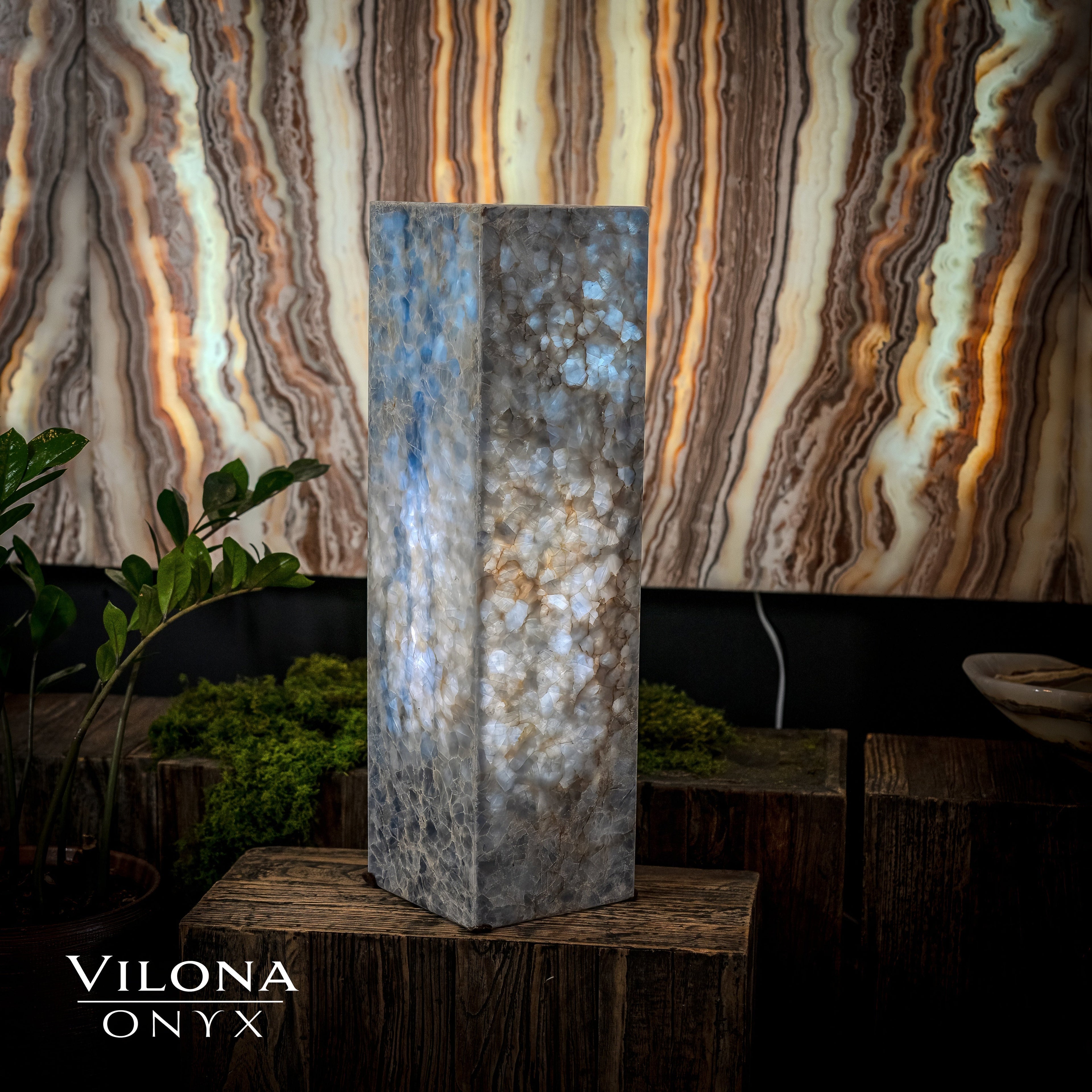 Arctic Onyx Floor Lamp - Small - 27.5"H x 8"W - Square - #1