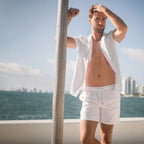 Arctic White Hybrid Short, Compression Lined Swim and Resort Trunk