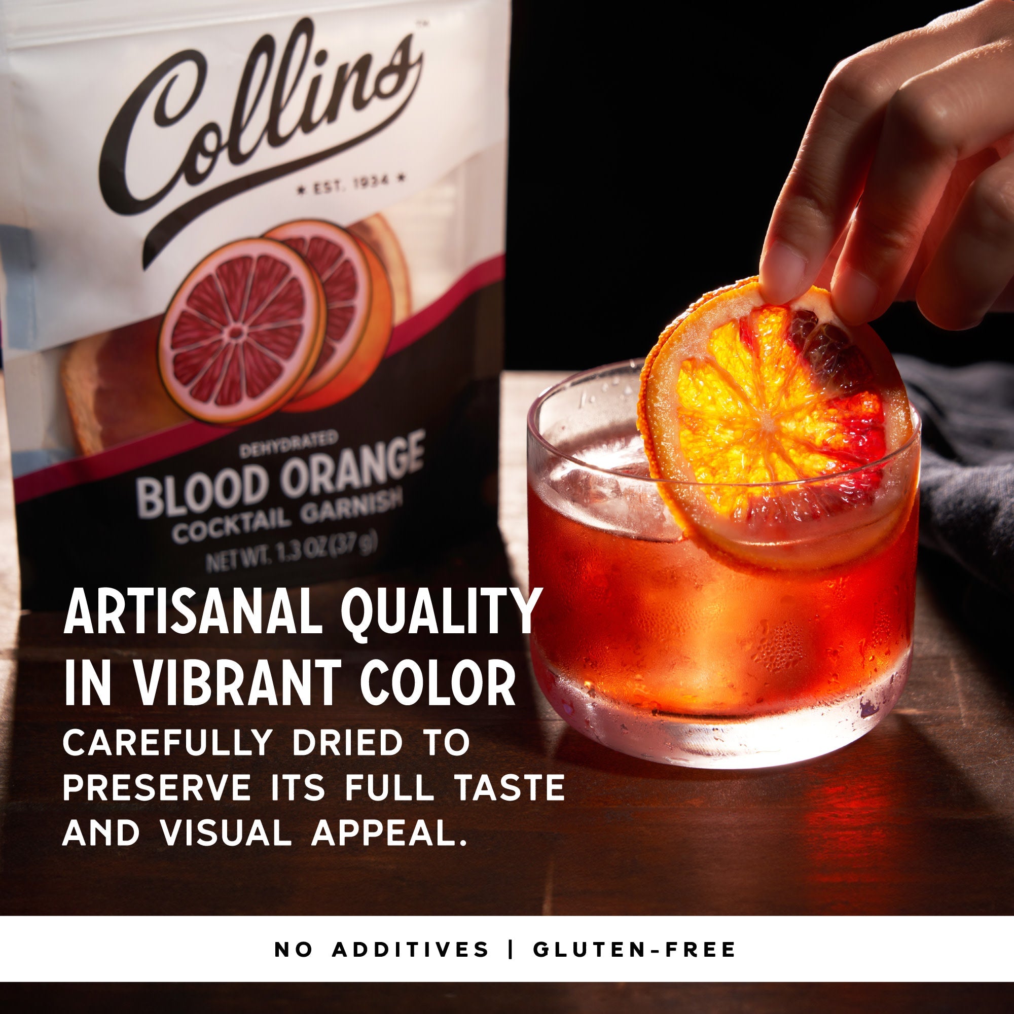 Dehydrated Blood Orange Cocktail Garnish, 1 oz