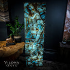 Argentina Blue Onyx Floor Lamp - Medium - 55"H - 16"W x 8"W - Rectangle - #1