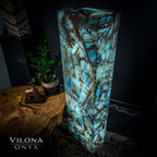 Argentina Blue Onyx Floor Lamp - Medium - 55"H - 16"W x 8"W - Rectangle - #1