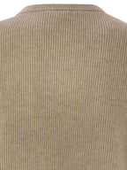Brunello Cucinelli Women English Rib Cashmere Sweater With Monile