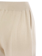 Brunello Cucinelli Women English Rib Cashmere Knit Trousers