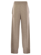 Brunello Cucinelli Women English Rib Cashmere And Viscose Knit Trousers