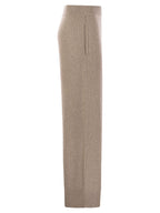 Brunello Cucinelli Women English Rib Cashmere And Viscose Knit Trousers