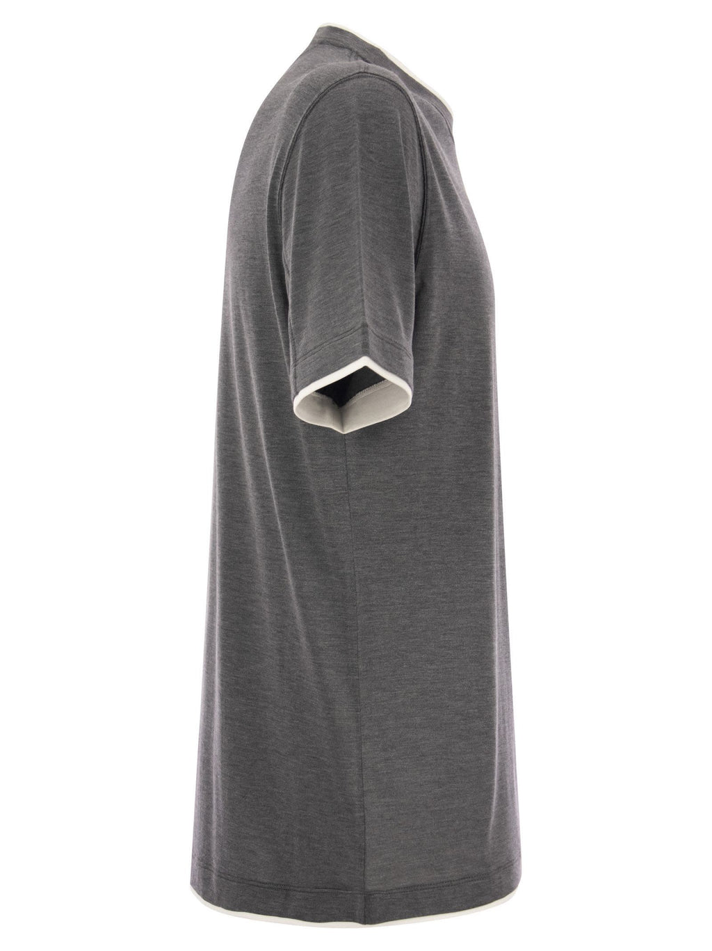 Brunello Cucinelli Men Silk And Cotton T-Shirt