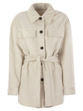 Brunello Cucinelli Women Corduroy Safari-Style Jacket With Jewellery
