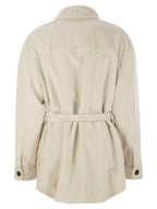 Brunello Cucinelli Women Corduroy Safari-Style Jacket With Jewellery