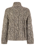 Brunello Cucinelli Women Soft Wool, Cashmere And Mohair Turtleneck Sweater With Braided Design