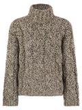 Brunello Cucinelli Women Soft Wool, Cashmere And Mohair Turtleneck Sweater With Braided Design