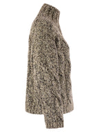 Brunello Cucinelli Women Soft Wool, Cashmere And Mohair Turtleneck Sweater With Braided Design