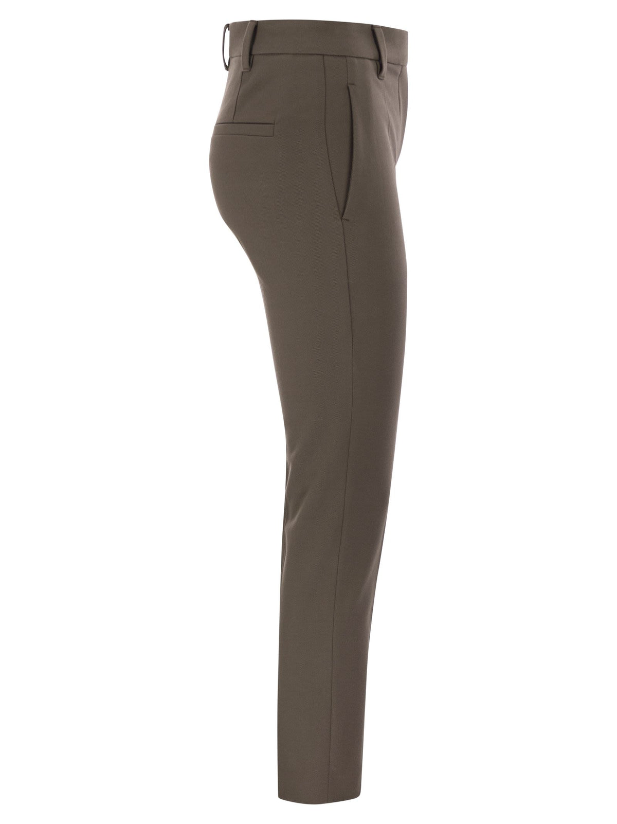 Brunello Cucinelli Women Cigarette Trousers In Stretch Cotton