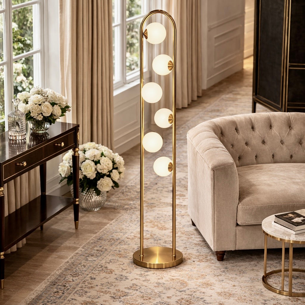 Artema Floor Lamp with White Globe