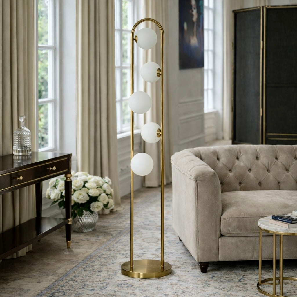 Artema Floor Lamp with White Globe