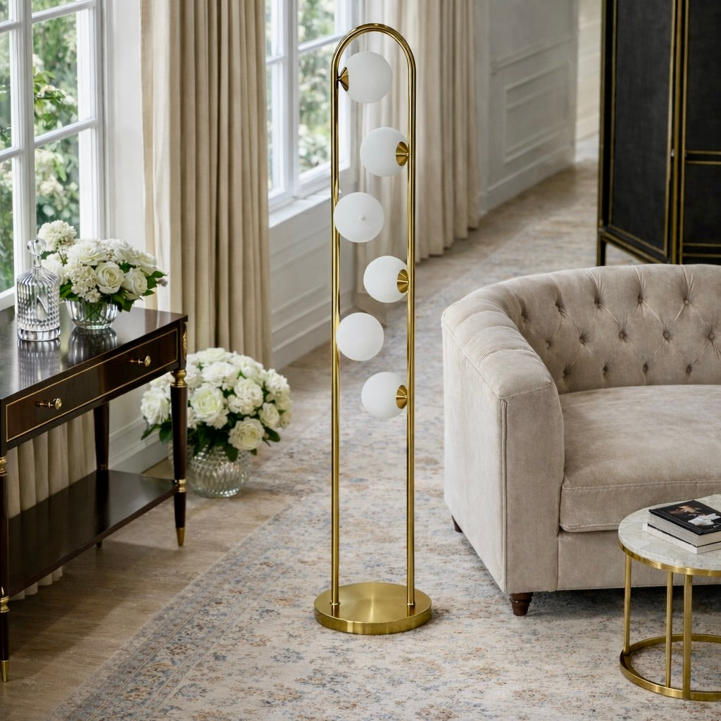 Artema Floor Lamp with White Globe