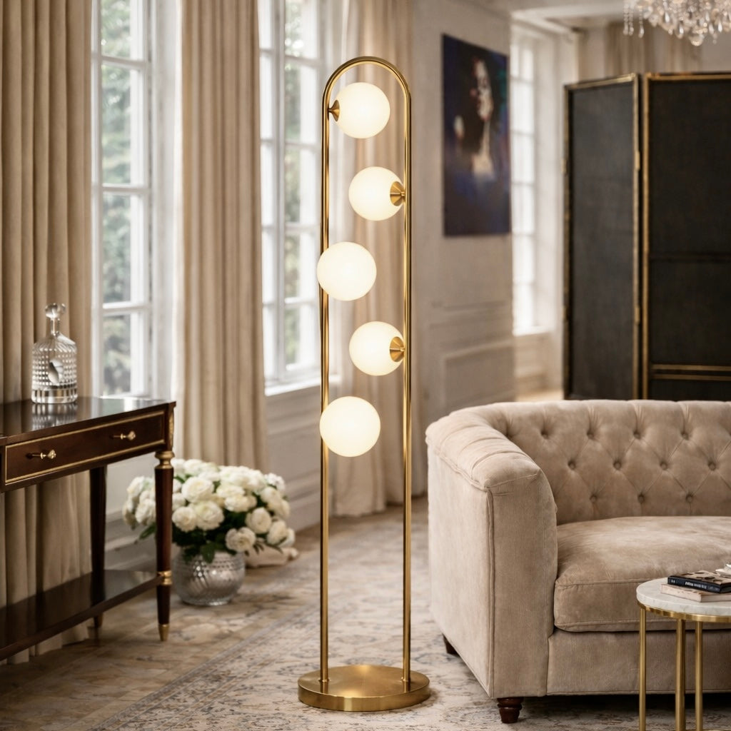 Artema Floor Lamp with White Globe