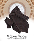 Vittorio Farina Men's Woven Paisley Ascot & Pocket Square