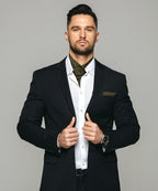 Vittorio Farina Men's Woven Paisley Ascot & Pocket Square