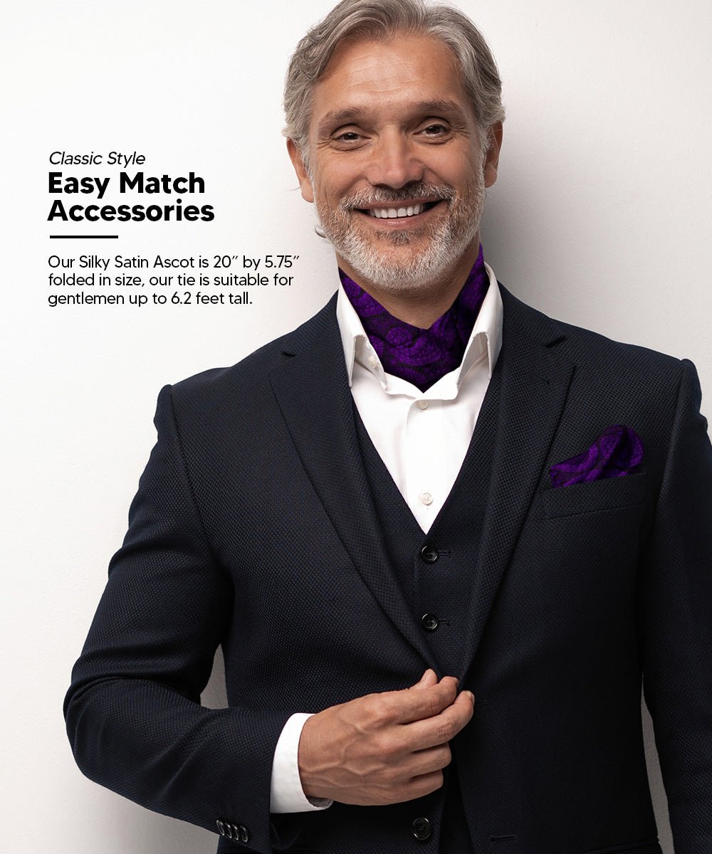 Vittorio Farina Men's Woven Paisley Ascot & Pocket Square