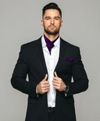 Vittorio Farina Men's Woven Paisley Ascot & Pocket Square