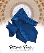 Vittorio Farina Men's Woven Paisley Ascot & Pocket Square