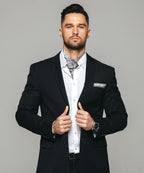 Vittorio Farina Men's Woven Paisley Ascot & Pocket Square