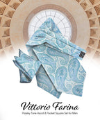 Vittorio Farina Men's Woven Paisley Ascot & Pocket Square