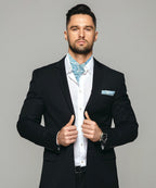 Vittorio Farina Men's Woven Paisley Ascot & Pocket Square