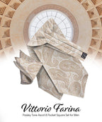 Vittorio Farina Men's Woven Paisley Ascot & Pocket Square