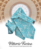Vittorio Farina Men's Woven Paisley Ascot & Pocket Square