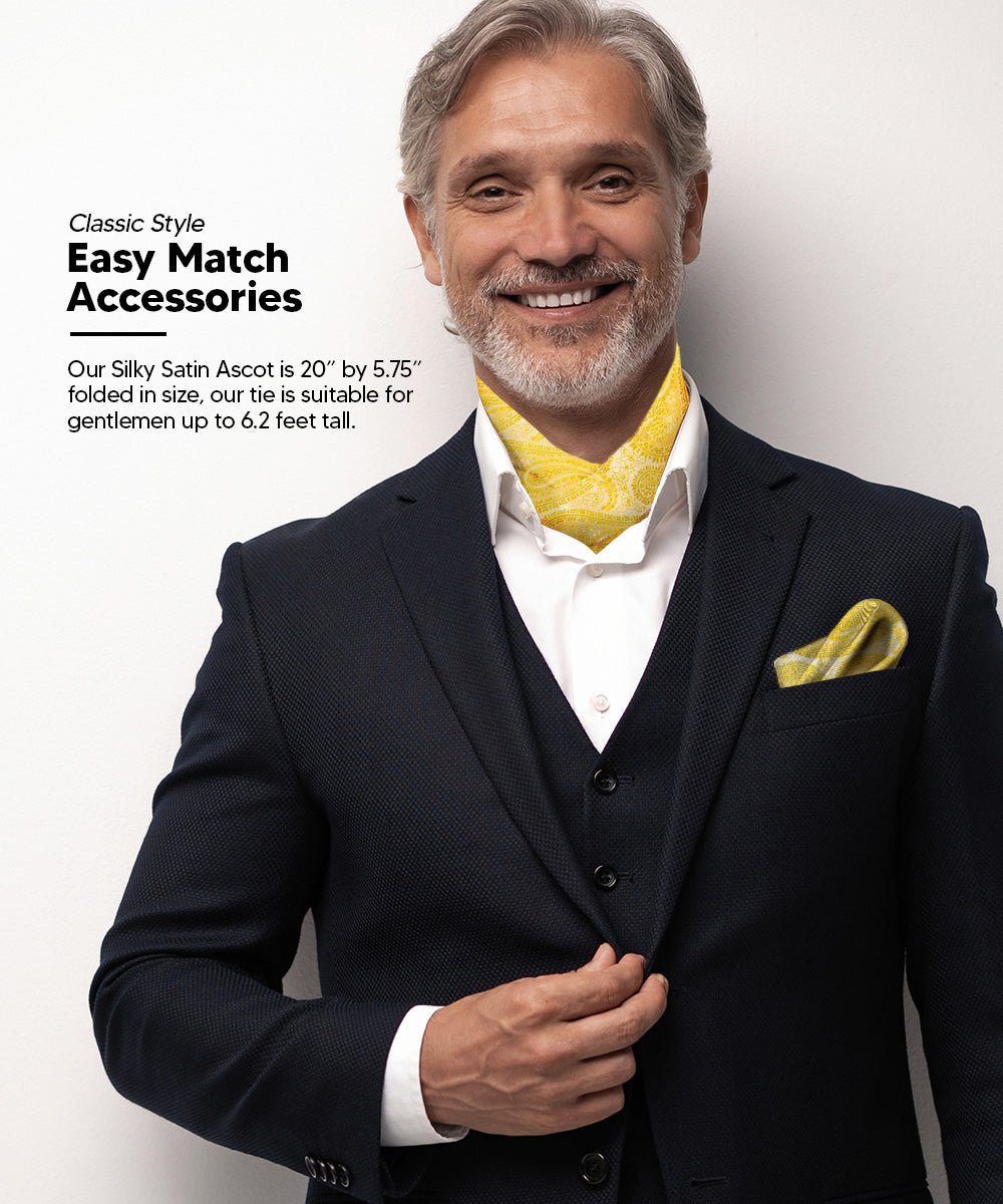 Vittorio Farina Men's Woven Paisley Ascot & Pocket Square