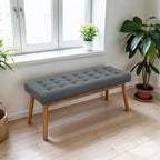 Delilah Modern Dark Gray Fabric Bench