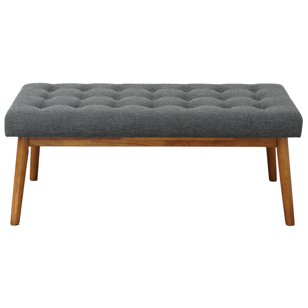 Delilah Modern Dark Gray Fabric Bench