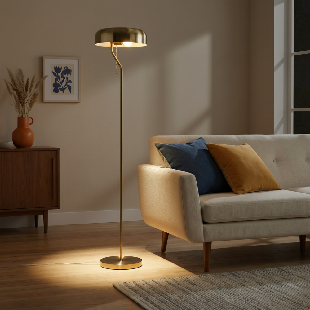 Spectra Floor Lamp - Gold outer and White inner