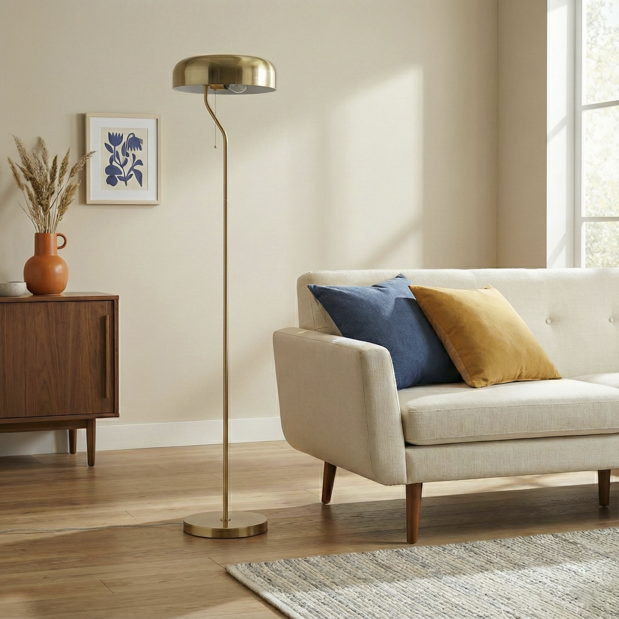 Spectra Floor Lamp - Gold outer and White inner