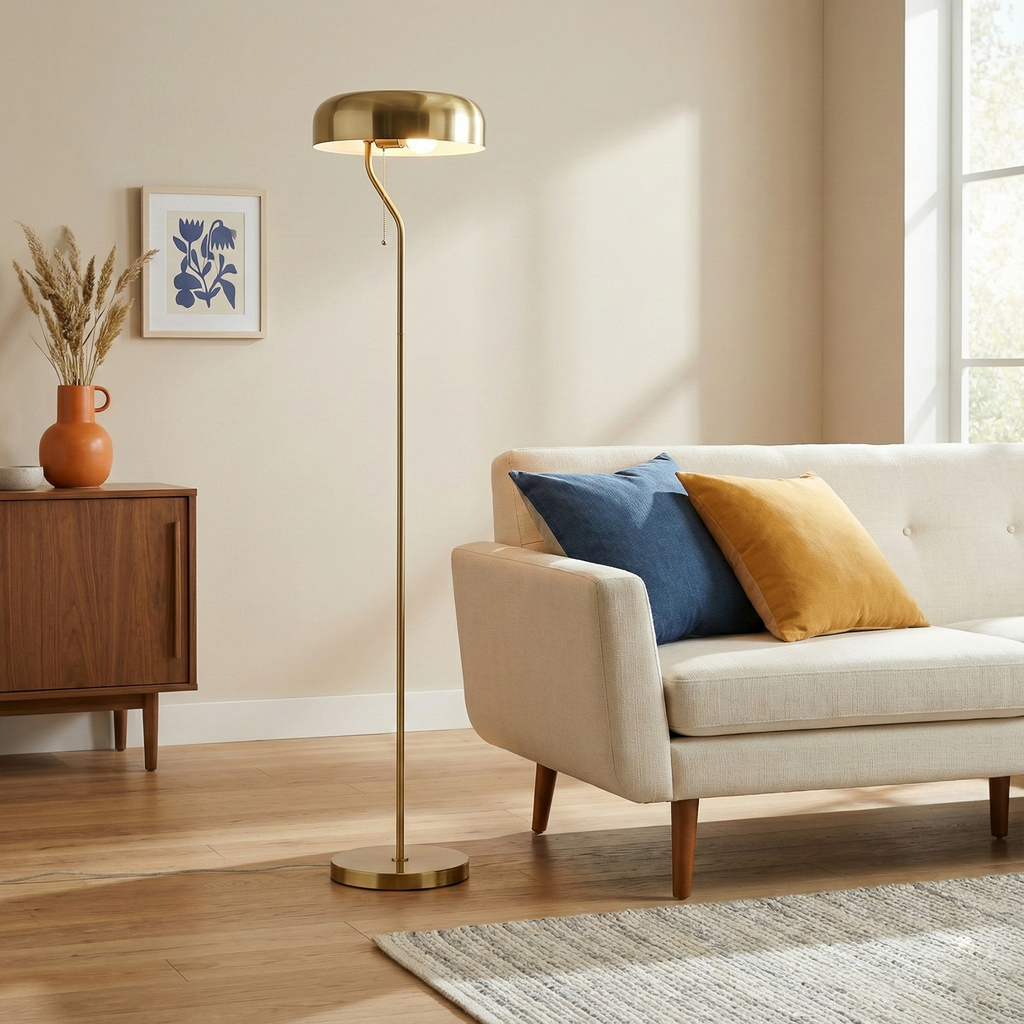 Spectra Floor Lamp - Gold outer and White inner