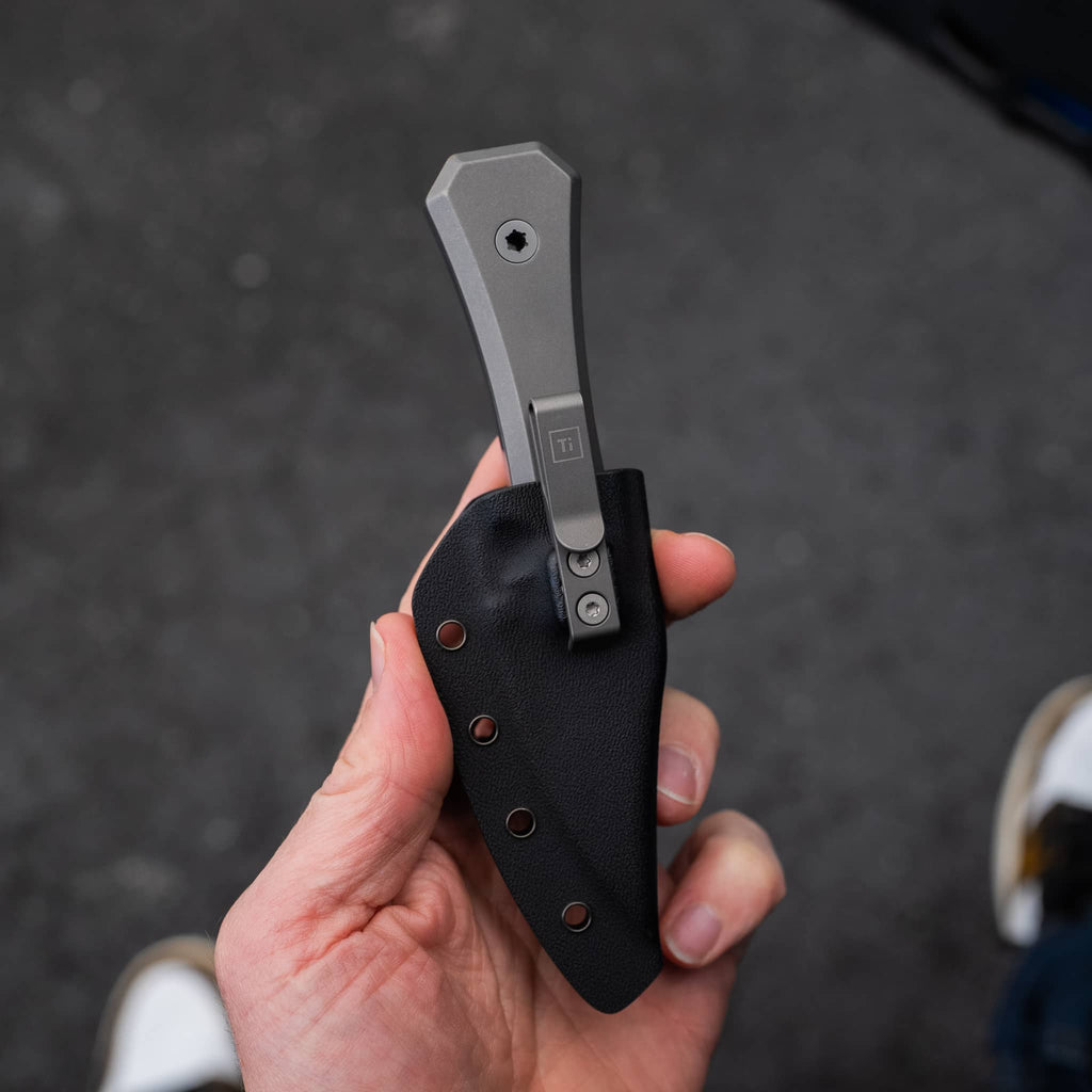 AUX MFG Ti Pocket Bowie Fixed Blade