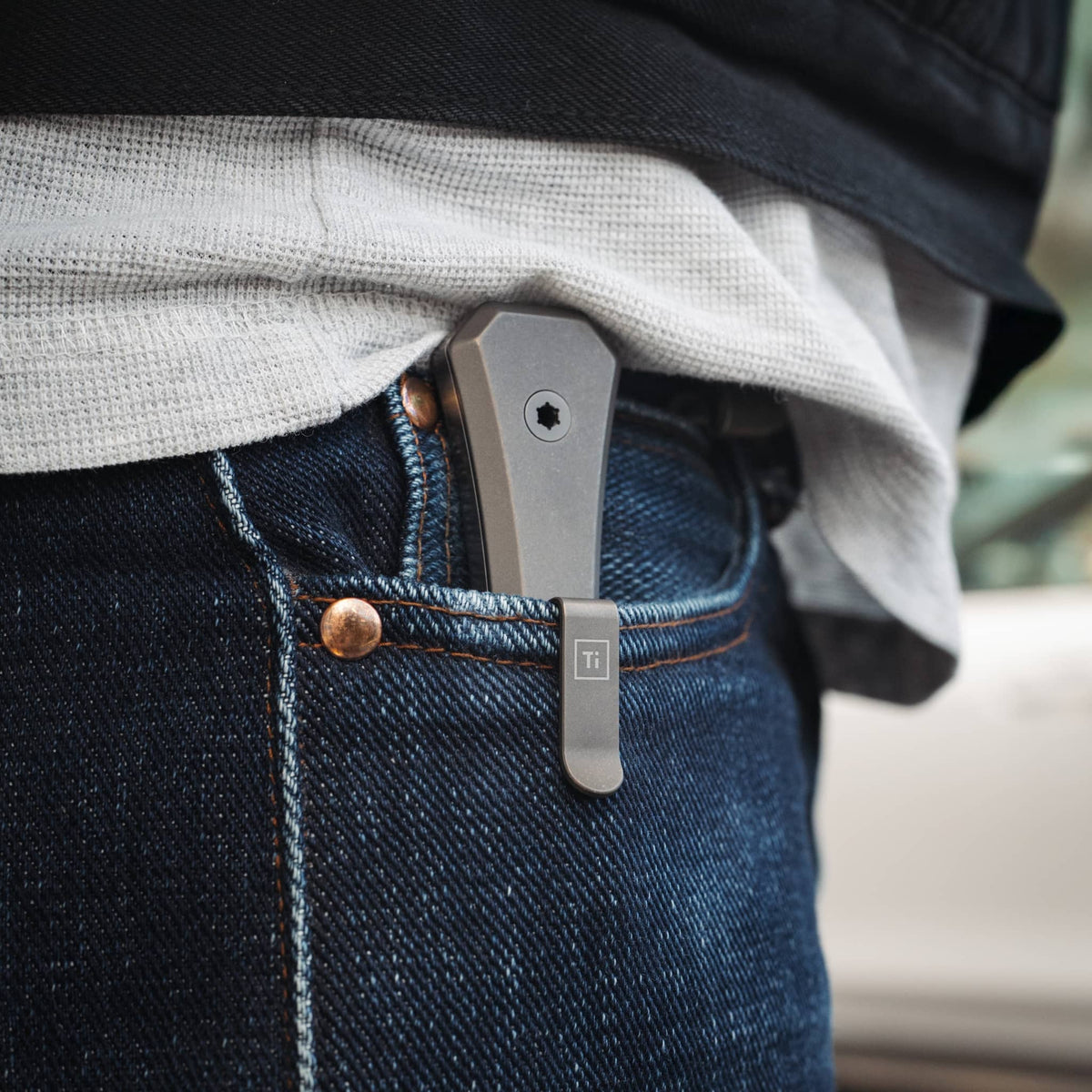 AUX MFG Ti Pocket Bowie Fixed Blade