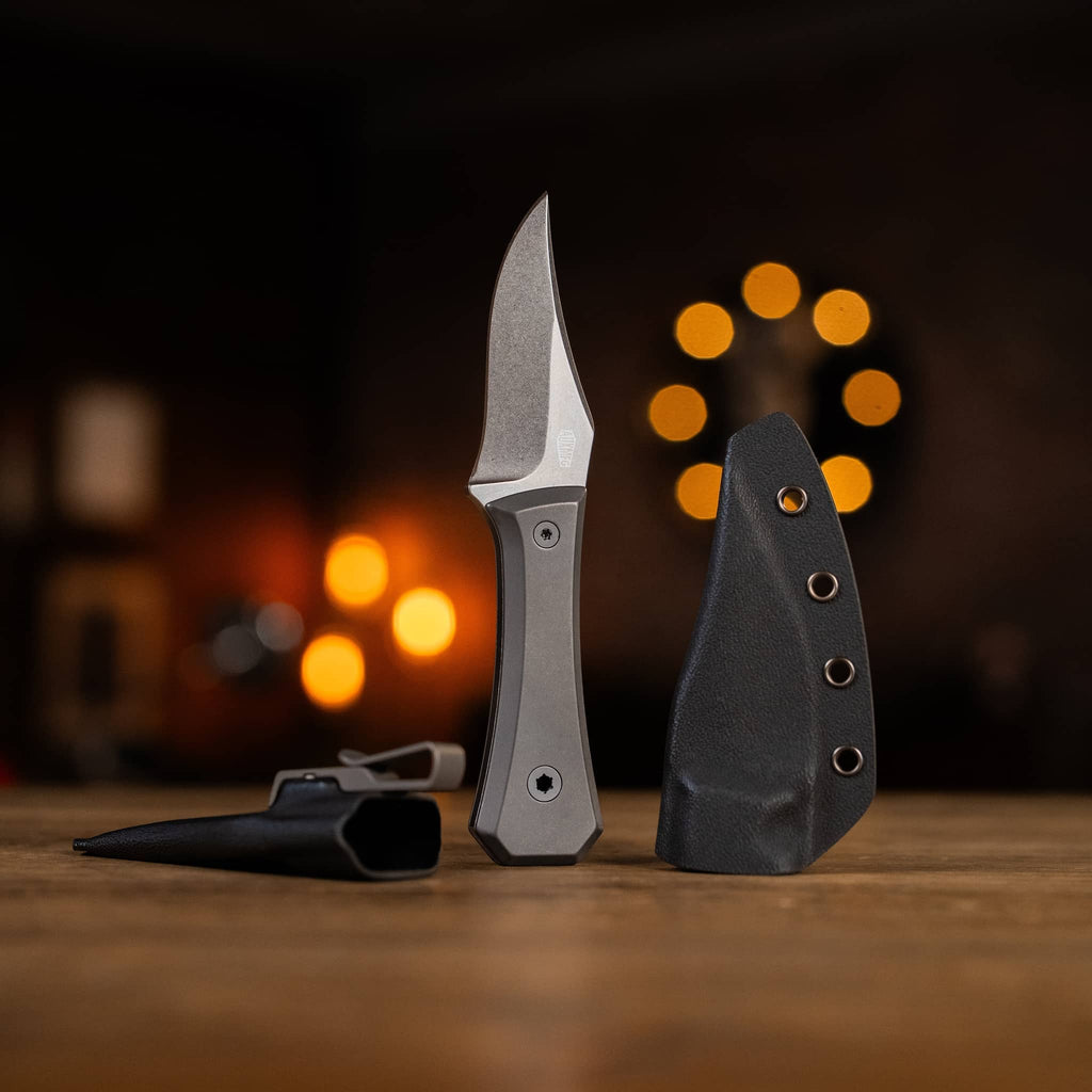 AUX MFG Ti Pocket Bowie Fixed Blade