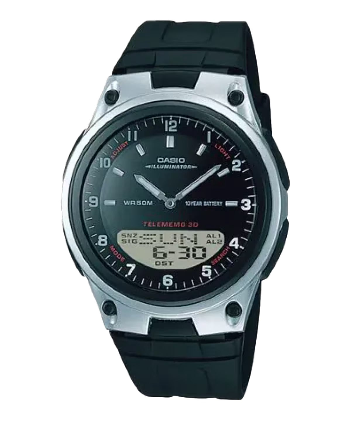 Casio Men's Analog-Digital Sport Watch with Black Dial - AW-80-1AV