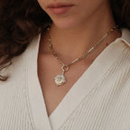 Compass Locket Charm Necklace