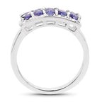 1.25 Carat Genuine Tanzanite .925 Sterling Silver Ring