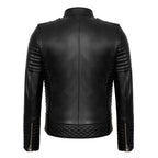 Racer Quilted Shoulders & Arms Jacket // Black