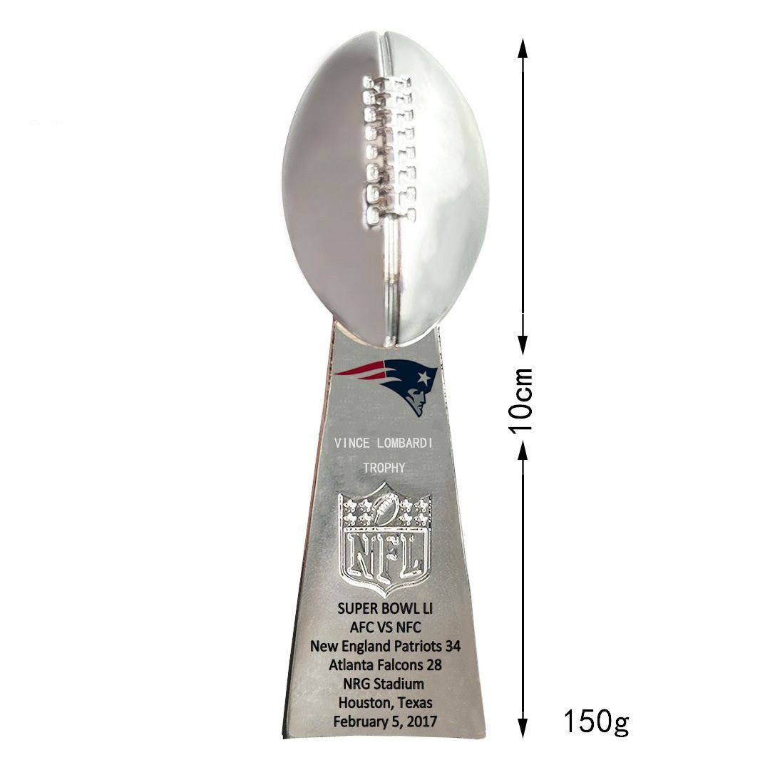 New England Patriots Super Bowl Championship Ring & Trophy Set– 2002, 2004, 2005, 2015, 2017 & 2019