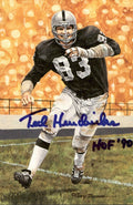 Ted Hendricks HOF Autographed/Inscribed Goal Line Art GLAC Postcard Raiders JSA