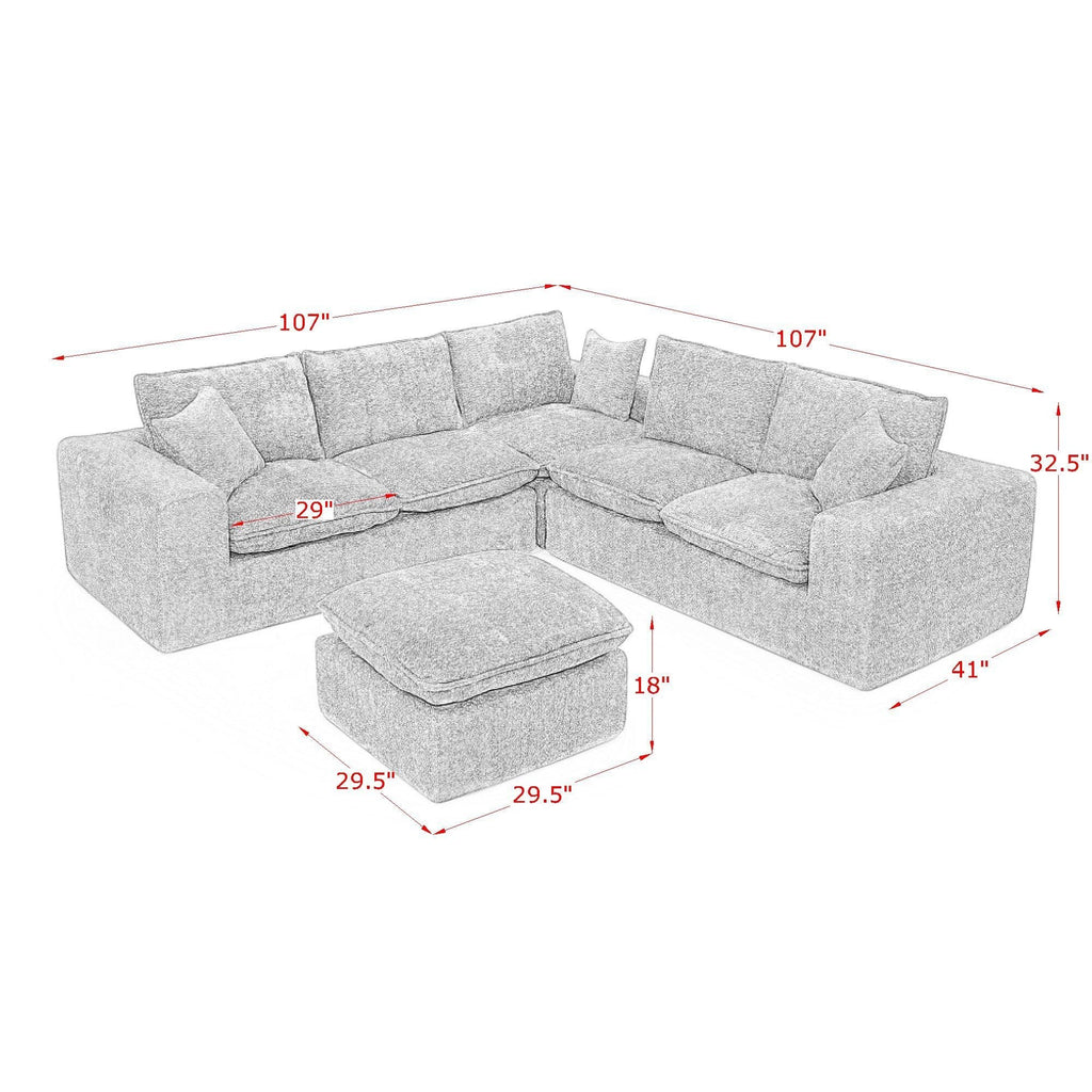Sectional Sofa With Moveable Ottoman