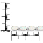 3.50 Carat Genuine Created Opal .925 Sterling Silver Bracelet