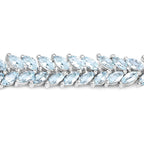 15.04 ct. Genuine Blue Topaz .925 Sterling Silver Bracelet
