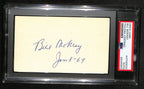 Bill Mokray HOF Signed 3x5 Index Card Boston Celtics Historian PSA/DNA 185478